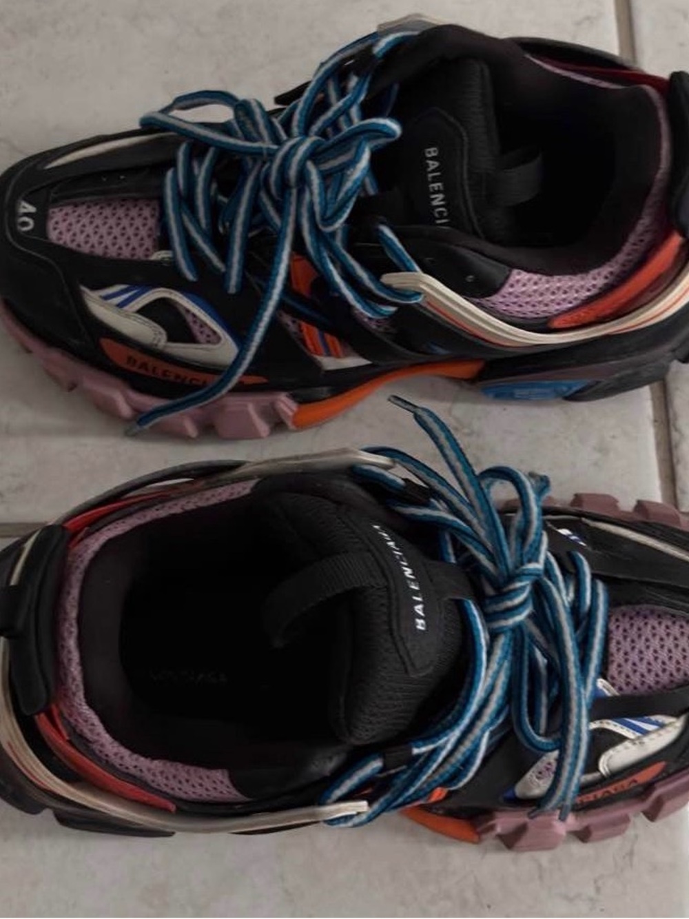 Balenciaga Pink & Black Multi-Accent Track Sneakers